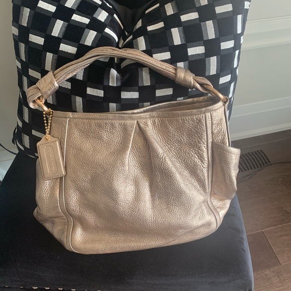 Coach Zoe Metallic Gold bag - medium - Picture 1 of 12